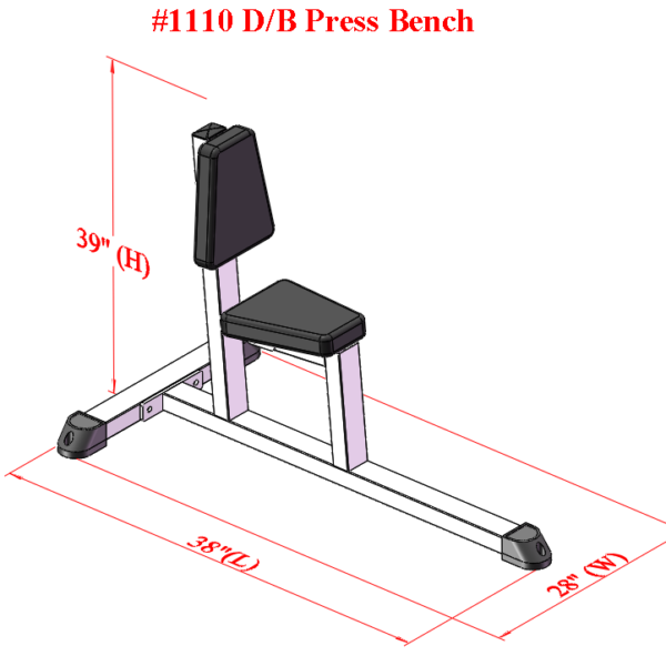 1110 Dumbbell Bench with Rubber Feet
