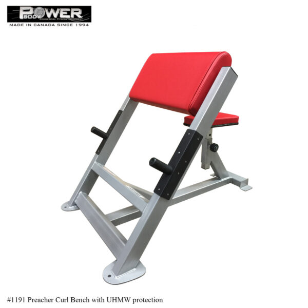 Preacher Curl Bench with UHMW protector