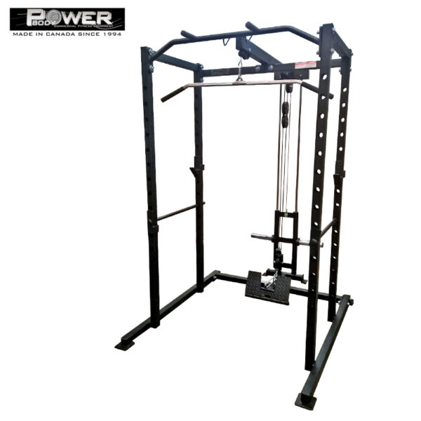 #1165A Power Rack with Hi Lat Low Row Combo Plate loaded