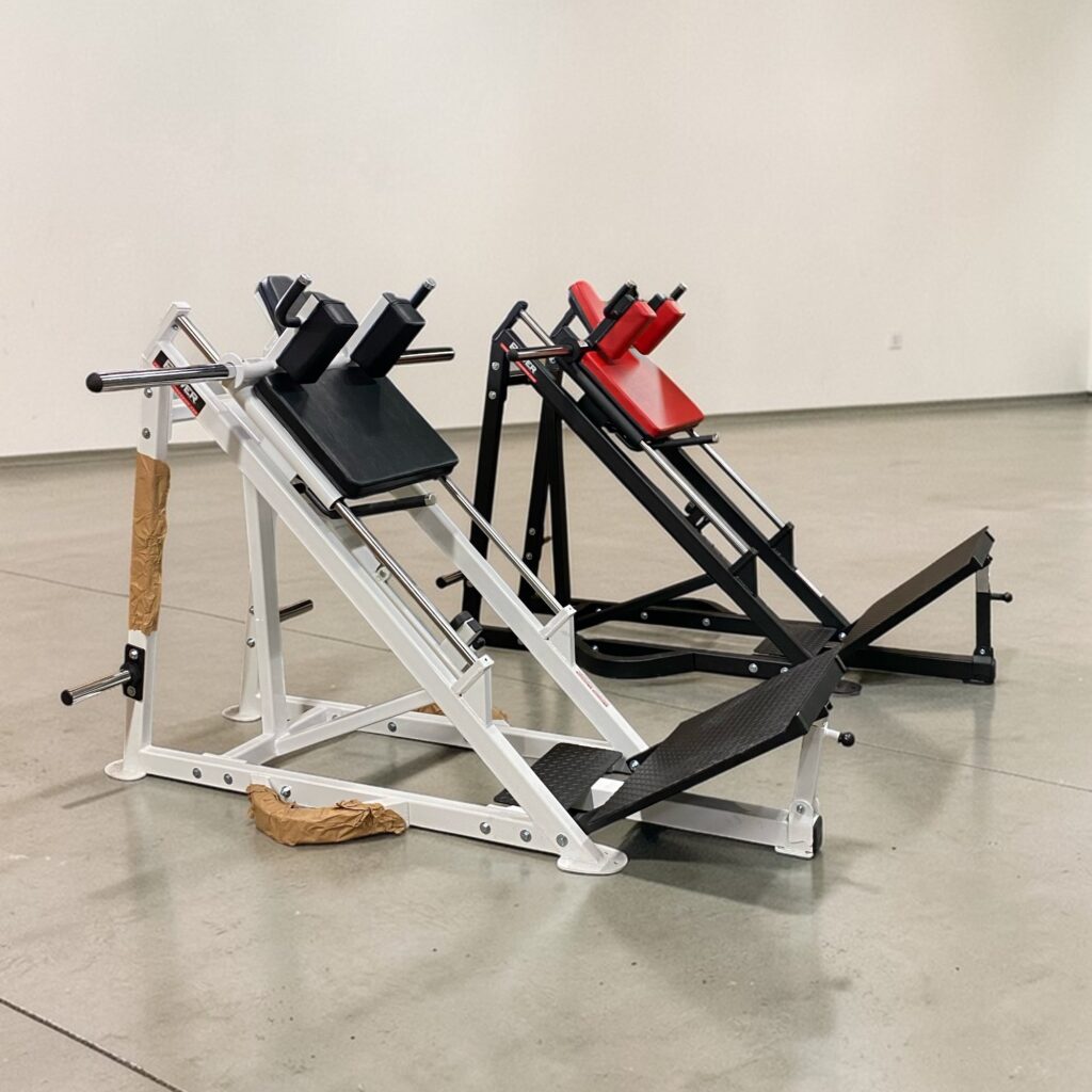 #1400 Power Body Hack Squat black and white frame