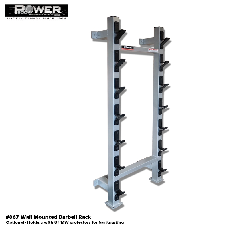 Wall mounted Barbell Rack - Gymleco Strength Equipment